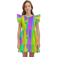 Fluid Background - Fluid Artist - Liquid - Fluid - Trendy Kids  Winged Sleeve Dress by GardenOfOphir