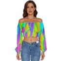 Fluid Background - Fluid Artist - Liquid - Fluid - Trendy Long Sleeve Crinkled Weave Crop Top View1