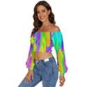 Fluid Background - Fluid Artist - Liquid - Fluid - Trendy Long Sleeve Crinkled Weave Crop Top View2