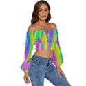 Fluid Background - Fluid Artist - Liquid - Fluid - Trendy Long Sleeve Crinkled Weave Crop Top View3