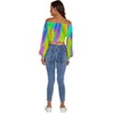 Fluid Background - Fluid Artist - Liquid - Fluid - Trendy Long Sleeve Crinkled Weave Crop Top View4