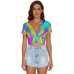 Fluid Background - Fluid Artist - Liquid - Fluid - Trendy V-neck Crop Top by GardenOfOphir