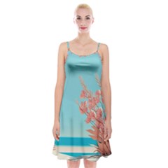 Beach Ocean Flowers Floral Flora Plants Vacation Spaghetti Strap Velvet Dress