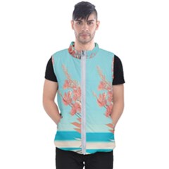 Beach Ocean Flowers Floral Flora Plants Vacation Men s Puffer Vest by Pakemis