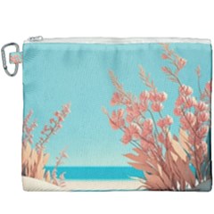 Beach Ocean Flowers Floral Flora Plants Vacation Canvas Cosmetic Bag (xxxl) by Pakemis