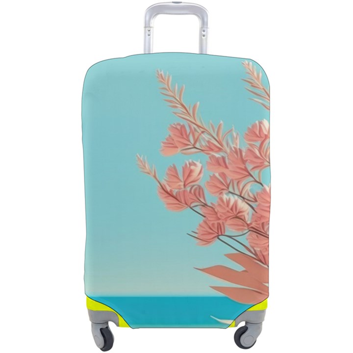 Beach Ocean Flowers Floral Flora Plants Vacation Luggage Cover (Large)