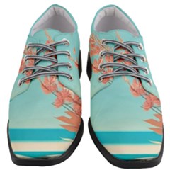 Beach Ocean Flowers Floral Flora Plants Vacation Women Heeled Oxford Shoes by Pakemis