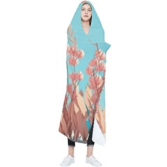 Beach Ocean Flowers Floral Flora Plants Vacation Wearable Blanket by Pakemis