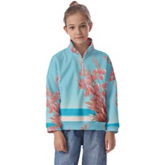 Beach Ocean Flowers Floral Flora Plants Vacation Kids  Half Zip Hoodie