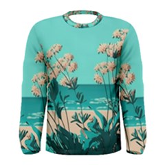 Beach Ocean Flowers Flower Floral Plants Vacation Men s Long Sleeve Tee