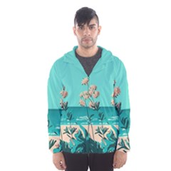 Beach Ocean Flowers Flower Floral Plants Vacation Men s Hooded Windbreaker