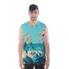 Beach Ocean Flowers Flower Floral Plants Vacation Men s Basketball Tank Top by Pakemis