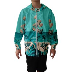 Beach Ocean Flowers Flower Floral Plants Vacation Kids  Hooded Windbreaker