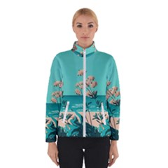 Beach Ocean Flowers Flower Floral Plants Vacation Women s Bomber Jacket