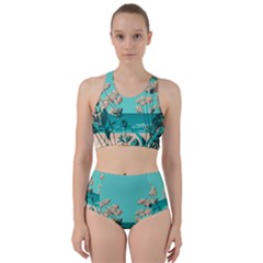 Beach Ocean Flowers Flower Floral Plants Vacation Racer Back Bikini Set by Pakemis