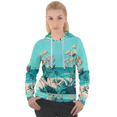 Beach Ocean Flowers Flower Floral Plants Vacation Women s Overhead Hoodie