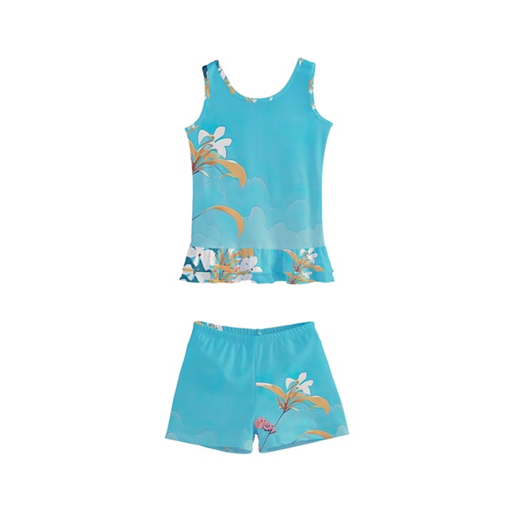 Beach Ocean Flowers Floral Plants Vacation Kids  Boyleg Swimsuit