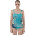 Beach Ocean Flowers Floral Plants Vacation Twist Front Tankini Set View1