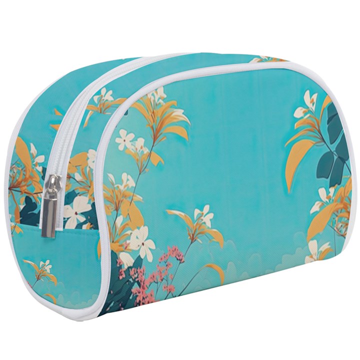 Beach Ocean Flowers Floral Plants Vacation Make Up Case (Large)