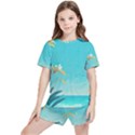 Beach Ocean Flowers Floral Plants Vacation Kids  Tee And Sports Shorts Set View1