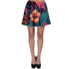 Tropical Flowers Floral Floral Pattern Pattern Skater Skirt