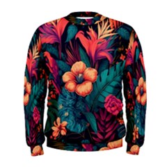 Tropical Flowers Floral Floral Pattern Pattern Men s Sweatshirt by Pakemis