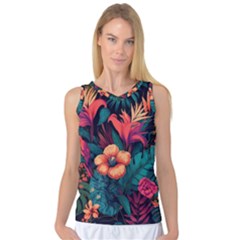 Tropical Flowers Floral Floral Pattern Pattern Women s Basketball Tank Top by Pakemis