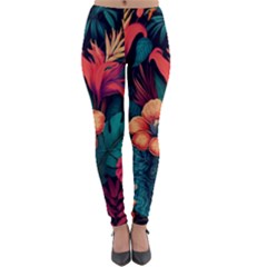 Tropical Flowers Floral Floral Pattern Pattern Lightweight Velour Leggings by Pakemis