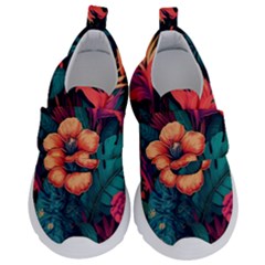 Tropical Flowers Floral Floral Pattern Pattern Kids  Velcro No Lace Shoes by Pakemis