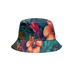 Tropical Flowers Floral Floral Pattern Pattern Bucket Hat (kids) by Pakemis