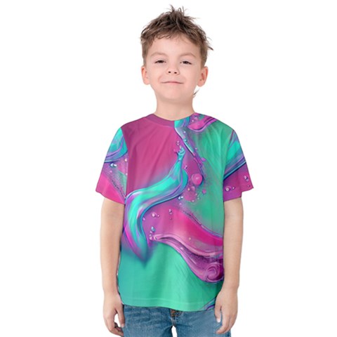 Marble Background - Abstract - Artist - Artistic - Colorful Kids  Cotton Tee by GardenOfOphir