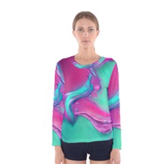 Marble Background - Abstract - Artist - Artistic - Colorful Women s Long Sleeve Tee