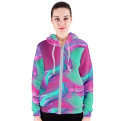 Marble Background - Abstract - Artist - Artistic - Colorful Women s Zipper Hoodie