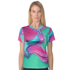 Marble Background - Abstract - Artist - Artistic - Colorful V-Neck Sport Mesh Tee