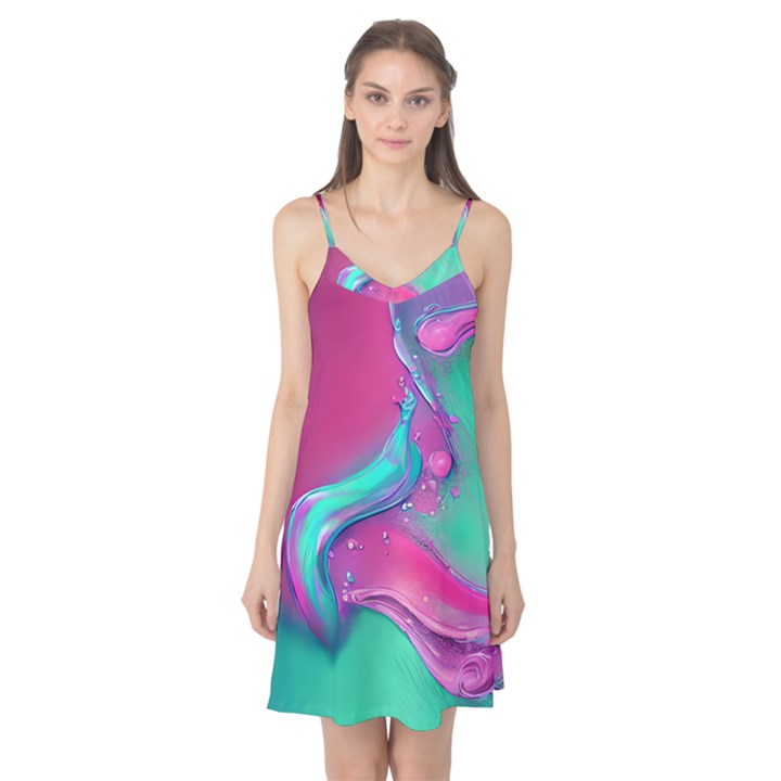 Marble Background - Abstract - Artist - Artistic - Colorful Camis Nightgown 