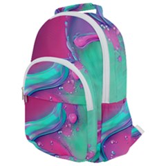 Marble Background - Abstract - Artist - Artistic - Colorful Rounded Multi Pocket Backpack