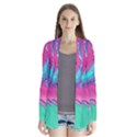 Marble Background - Abstract - Artist - Artistic - Colorful Drape Collar Cardigan View1