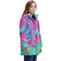 Marble Background - Abstract - Artist - Artistic - Colorful Kid s Hooded Longline Puffer Jacket View2