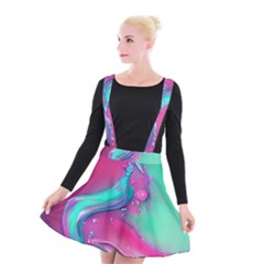 Marble Background - Abstract - Artist - Artistic - Colorful Suspender Skater Skirt by GardenOfOphir