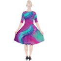 Marble Background - Abstract - Artist - Artistic - Colorful Quarter Sleeve A-Line Dress View2