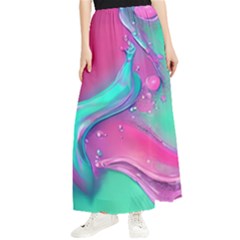 Marble Background - Abstract - Artist - Artistic - Colorful Maxi Chiffon Skirt