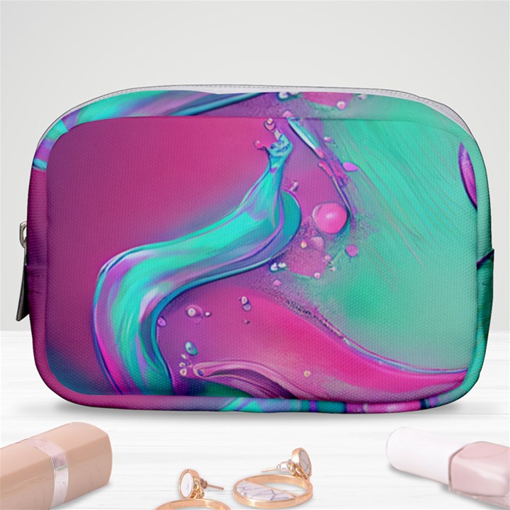 Marble Background - Abstract - Artist - Artistic - Colorful Make Up Pouch (Small)