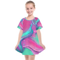 Marble Background - Abstract - Artist - Artistic - Colorful Kids  Smock Dress