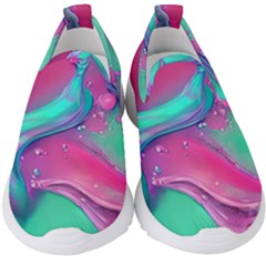 Marble Background - Abstract - Artist - Artistic - Colorful Kids  Slip On Sneakers by GardenOfOphir