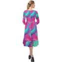 Marble Background - Abstract - Artist - Artistic - Colorful Ruffle End Midi Chiffon Dress View2