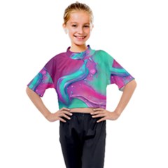 Marble Background - Abstract - Artist - Artistic - Colorful Kids Mock Neck Tee