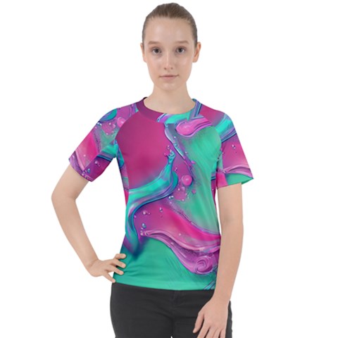 Marble Background - Abstract - Artist - Artistic - Colorful Women s Sport Raglan Tee by GardenOfOphir