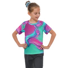 Marble Background - Abstract - Artist - Artistic - Colorful Kids  Mesh Piece Tee