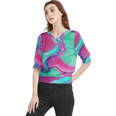 Marble Background - Abstract - Artist - Artistic - Colorful Quarter Sleeve Blouse