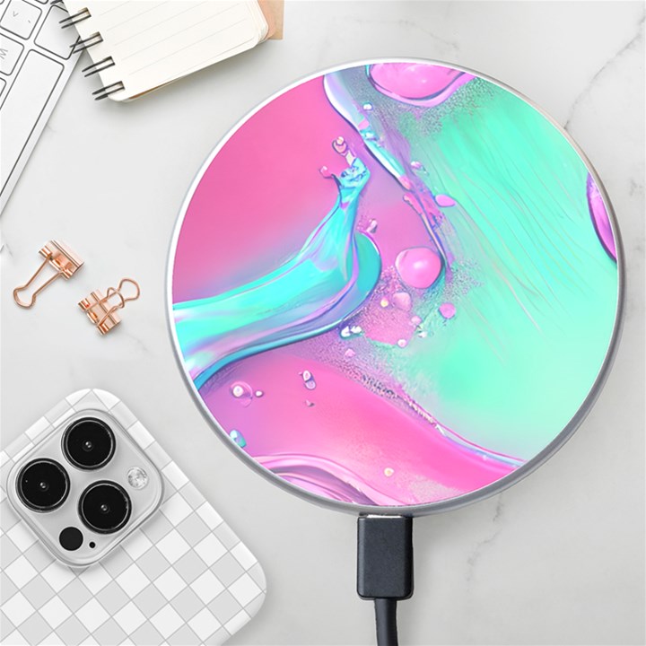 Marble Background - Abstract - Artist - Artistic - Colorful Wireless Fast Charger(White)